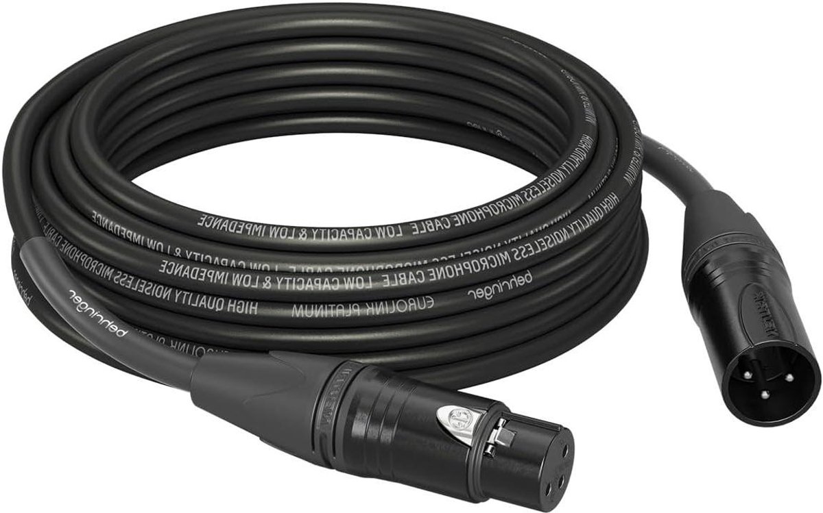 Microfoon Kabel - XLR Kabel - Muziek Opnemen - Zuurstofvrije Koperen Kern - 10 meter - Zwart