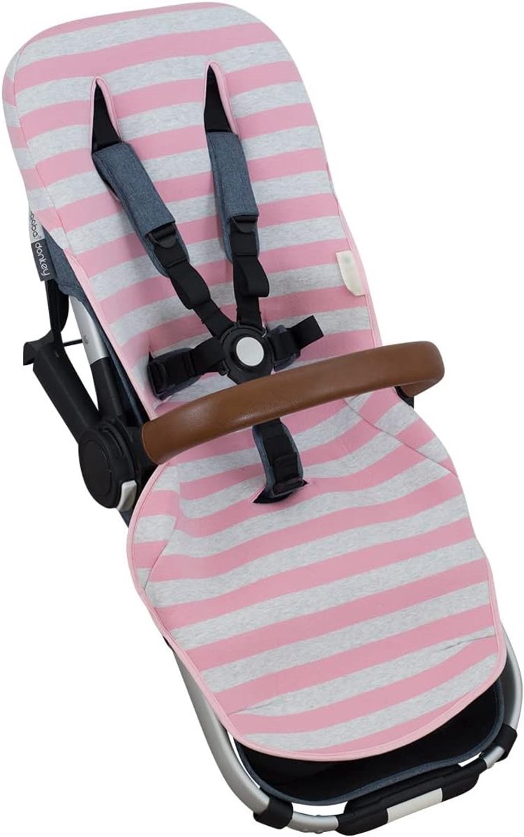Matras Bugaboo Donkey - Baby matras inleg - Kinderwagen comfort - Ademend katoen - Bugaboo Donkey - Roze ISLAND thumbnail 6