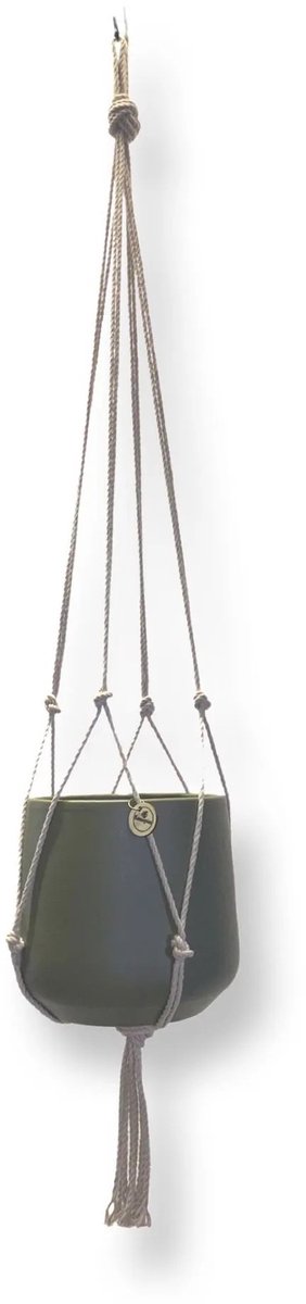 Minimalist Plant Hanger - Choose color and length - Color: Linen - 100 cm long - Cotton cord - Suitable for Pot with Diameter up to 20 cm - Handmade in our Macramé Atelier - Price per Piece - Note: Excluding Pot - Including Shipping Costs