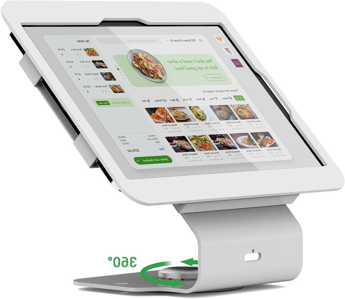 Tablet Standaard - Display Stand - Kassa Gebruik - 360 Graden Draaibaar - 11 inch - Wit
