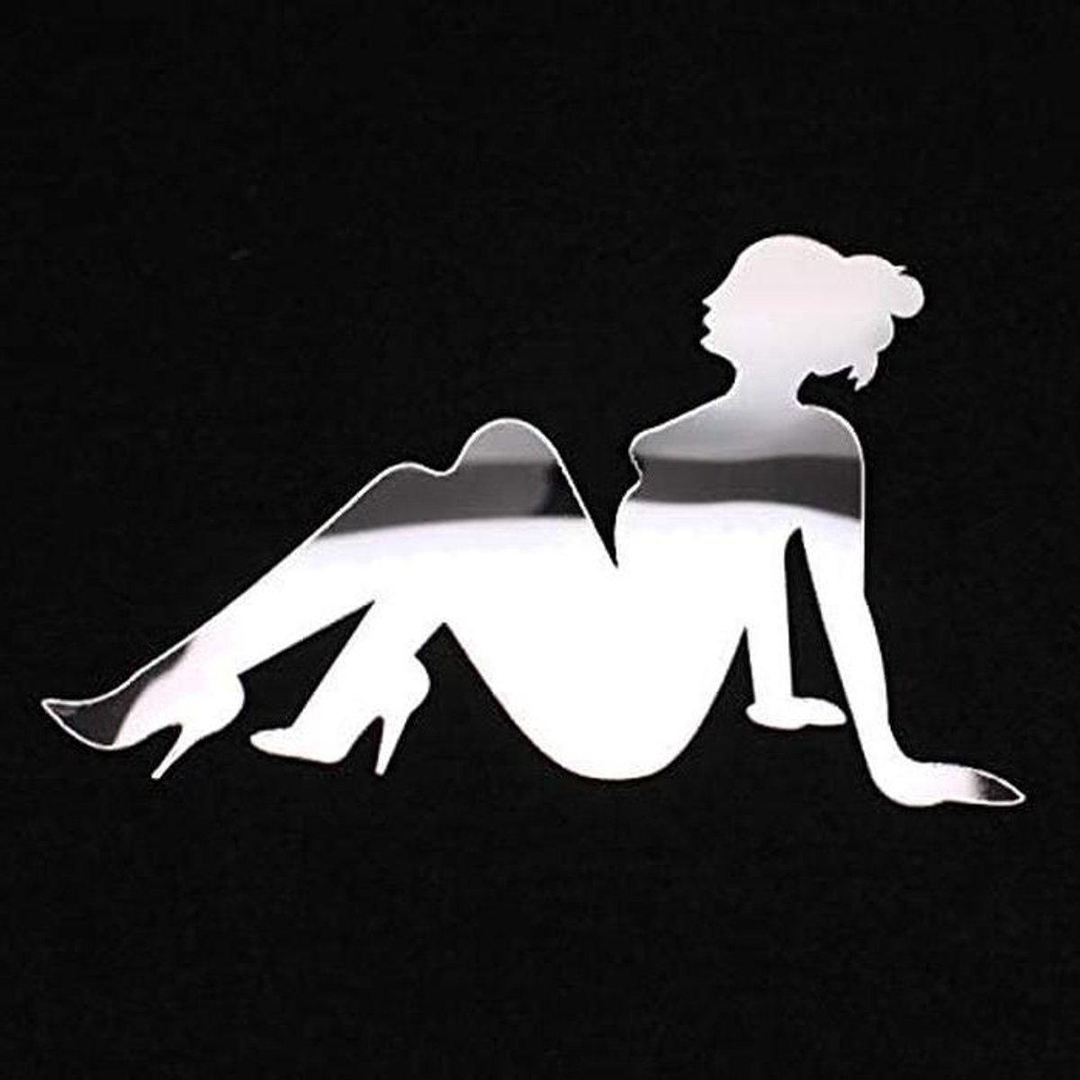 Pin-Up Girl Spiegel - Make-up spiegel - Auto Decoratie - Recht spiegeloppervlak - 20cm x 13cm - Zwart