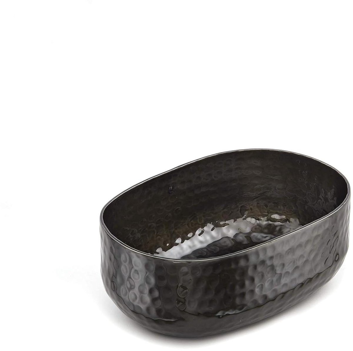 Aluminium Instapmand - Ovale mand - Voedsel presenteren - Gehamerd design - 25 oz - Zwart