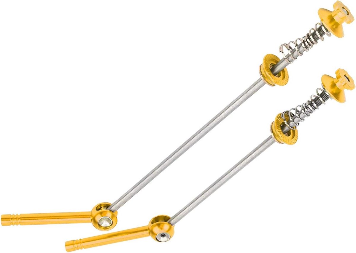 Fietssnelspanner - Wielspanner Fiets - Fietswielen Bevestigen - Titaniumlegering - 105mm 145mm - Goud