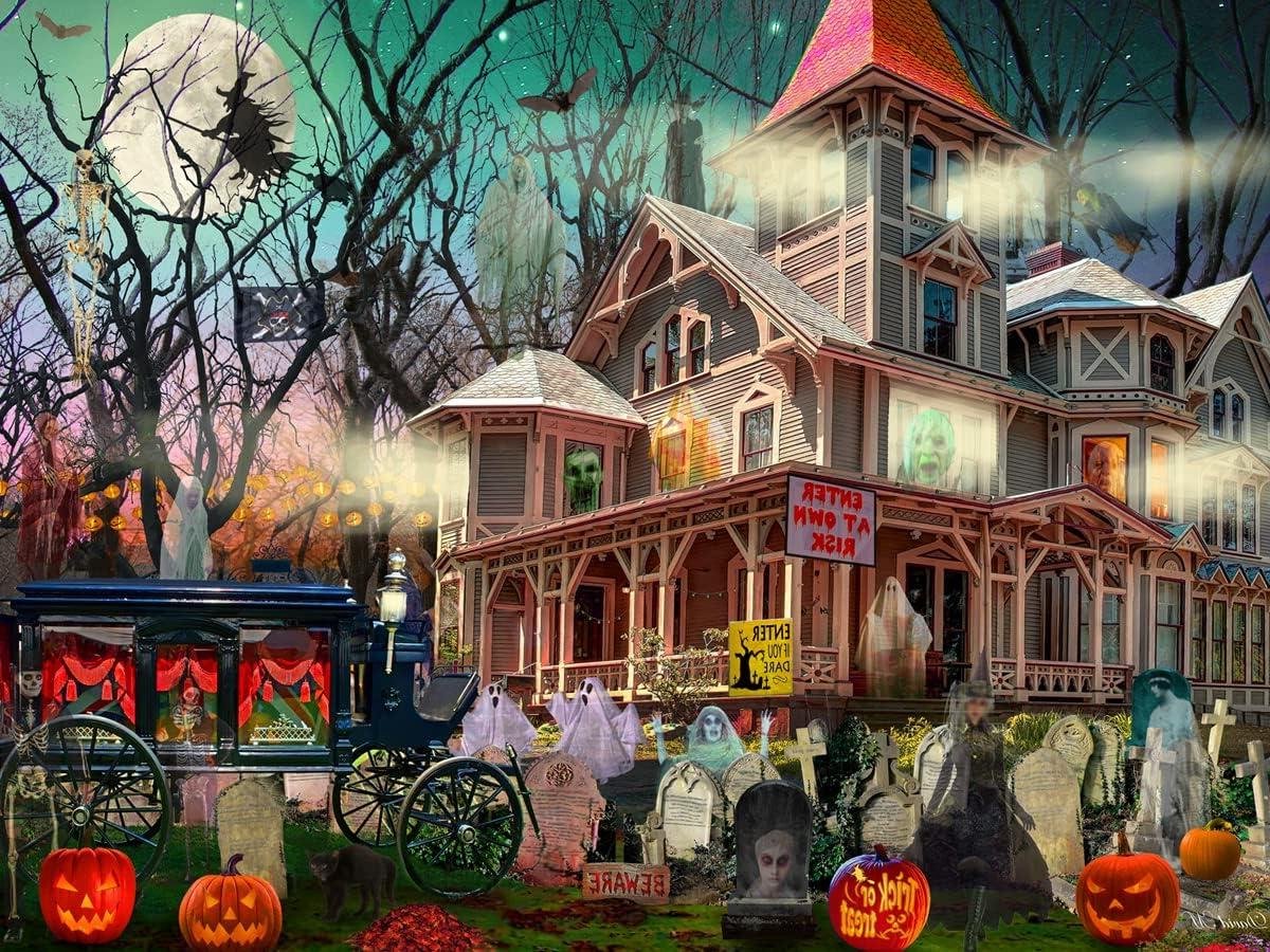 Spookhuis Legpuzzel - Halloween Puzzel - Ontspannen Vrije Tijd - Precisie Gesneden Stukken - 550 Stukken 61x46 cm - Kleurrijk