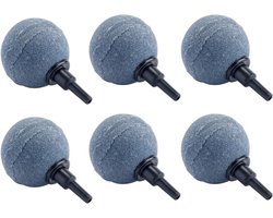 Aquarium Luchtsteen - Zuurstofsteen Bubbelsteen - Vissen Zuurstof Geven - Hittebestendig Zand Grind - 6 stuks - Zwart