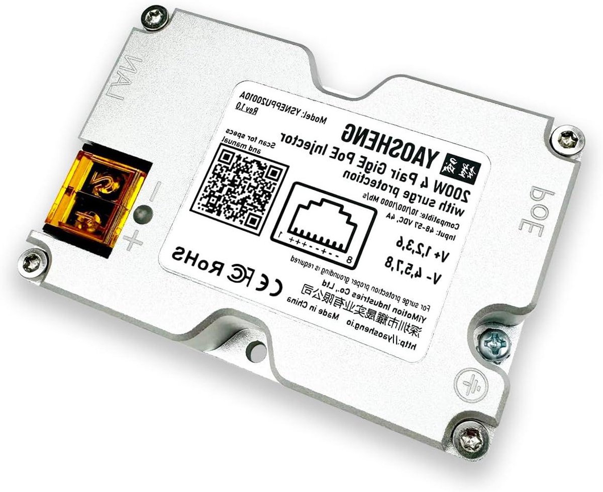 PoE Injector - Voeding Injector - Internet Stabiliseren - Uitgebreide Beveiligingen - 200W - Zwart