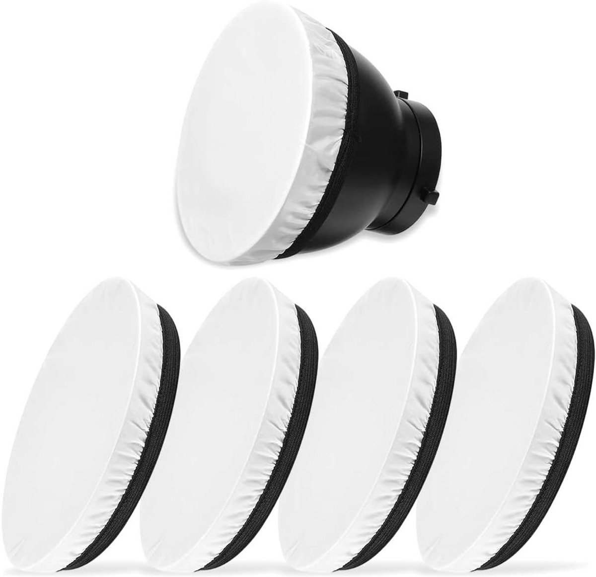 Lichtdiffusers Set - Softbox Reflectoren - Studio Fotografie - Standaard Reflector - 18 cm - Wit