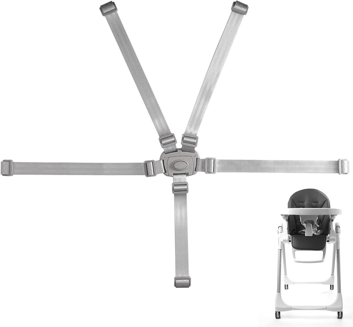 Verstelbare 5-Punts Veiligheidsriem voor Babystoelen, Polyester en Plastic Accessoires voor Kinderen, Geschikt voor Diverse Modellen