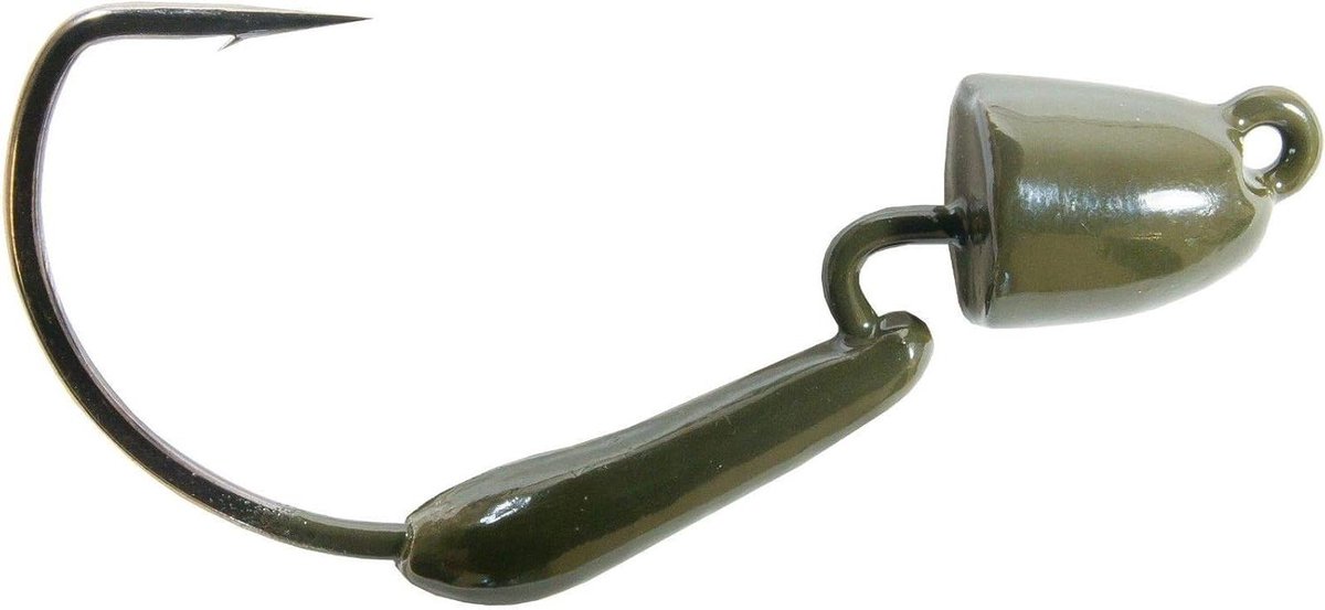 Finesse Jigkop - Kunstaas Jigkop - Vissen in cover - Snagvrije kogelvorm - 1/5 oz - Groene pompoen