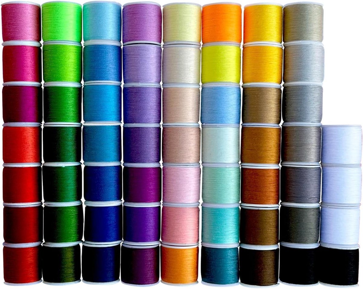 Naaidraad Set - Polyester Garen - Kleding Repareren - 60 Regenboogkleuren - 6000 Yards - Multi-color