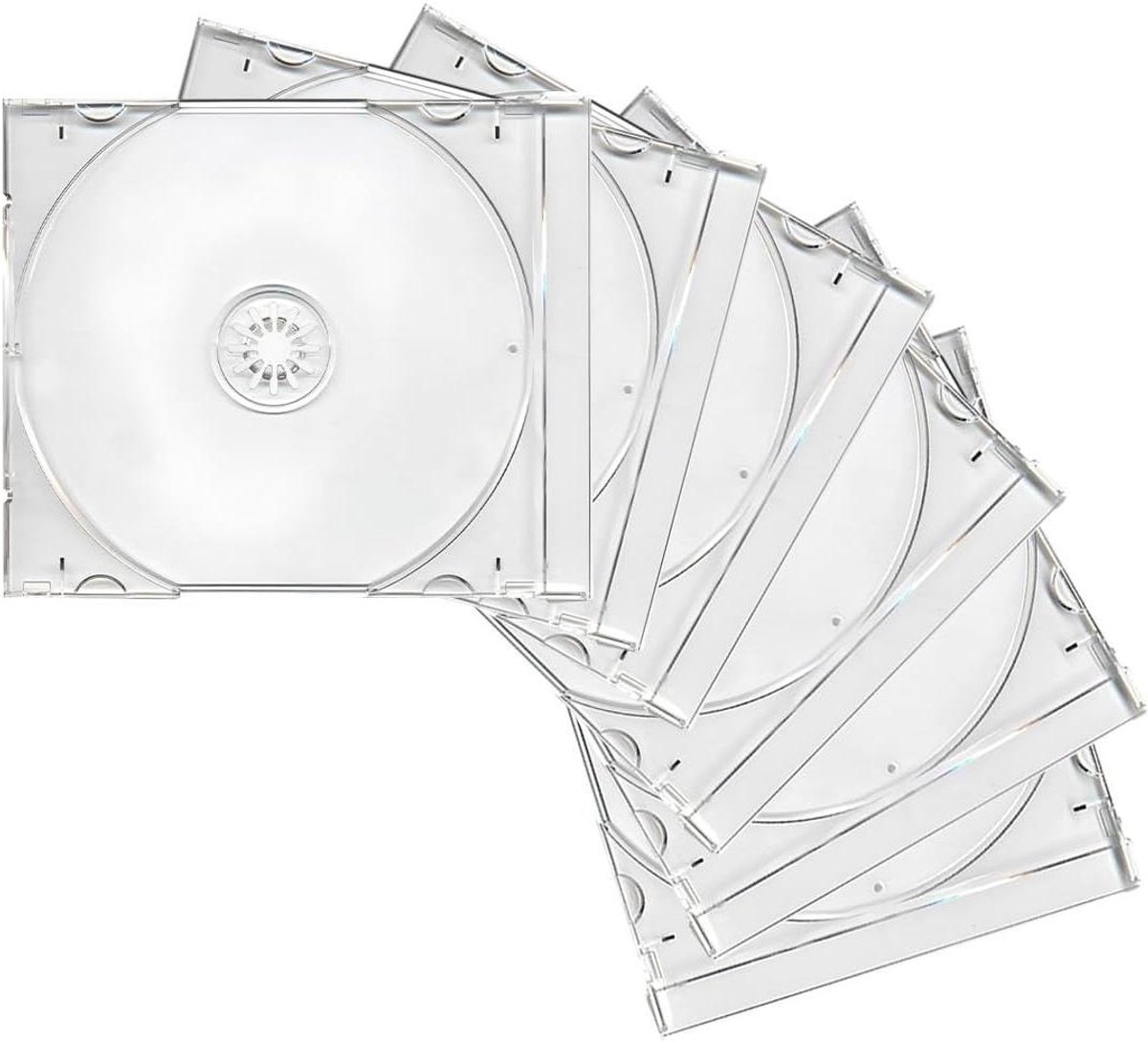 CD Jewel Cases - Opbergdoosjes - Schijven Beschermen - Slank Profiel - 6 Stuks - Transparant