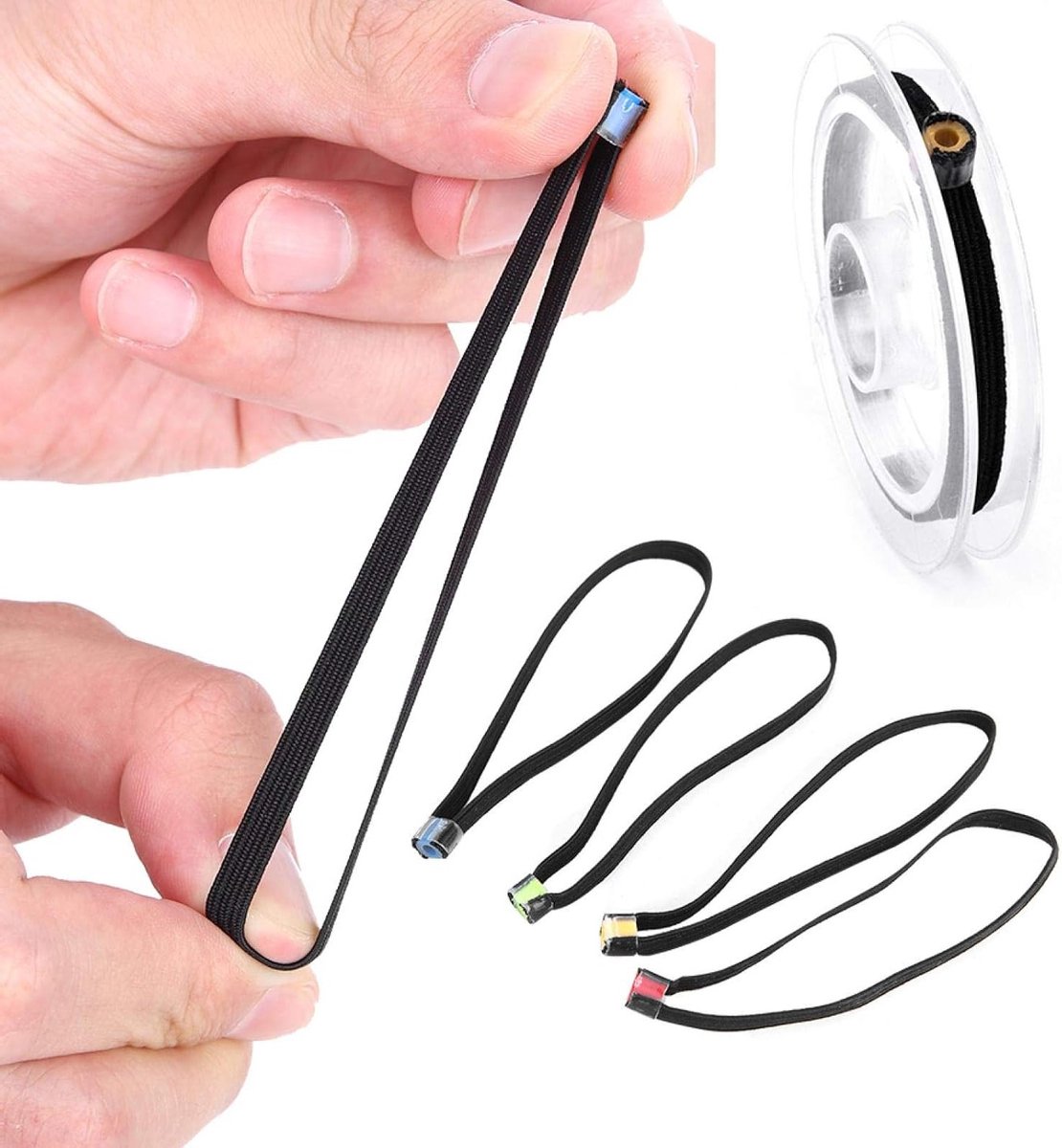 4 Stuks Vliegvissen Tippet, Lichtgewicht Elastische Tippet Spoelring, Visdraad Lussen, Vissersaccessoires voor Effectieve Vangsten
