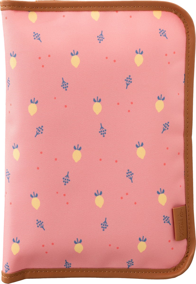 Fresk Luieretui Meisjes – Verschoonmatje voor Onderweg - Waterafstotend - Opbergvak voor Natte Doekjes - Afsluitbare Luiertas - Roze - Summer Fruit