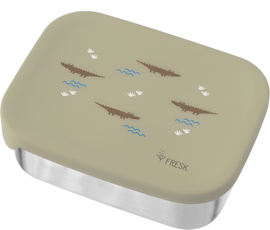 Fresk Lunchbox pour enfants - Lunch box - Lunch box - Acier inoxydable - 2 compartiments - Crocodile