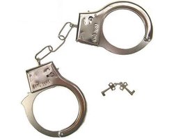 Okado Politie Handboeien Carnaval – Metaal – Inclusief Sleutels – Verkleedaccessoire voor Volwassenen – Zilver