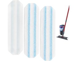 Microvezel Mop Pad Navullingen - 3 Stuks, Compatibel met Vileda H2Pro & O-Cedar