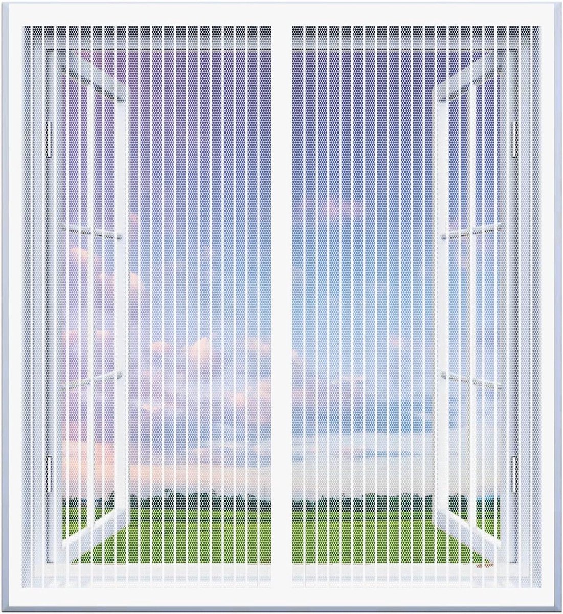 Klamboedeur - Raamhor - Insecten Buiten - Automatische Sluiting - 55 x 95 cm - Wit
