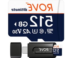 Micro SDXC Kaart - Geheugenkaart Opslagkaart - Bestanden Opslaan - Inclusief USB-C Kaartlezer - 512GB - Wit