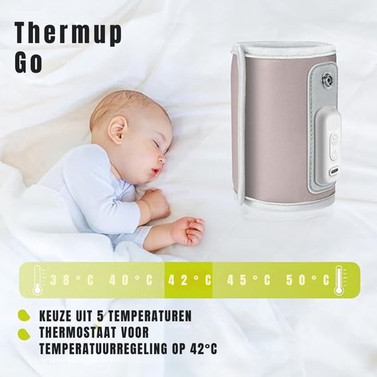 RWB® Flessenwarmer Onderweg - Flessenwarmer - Fleswarmer - Roze - 9cm x 9cm x 12cm van Rwb — afbeelding 4