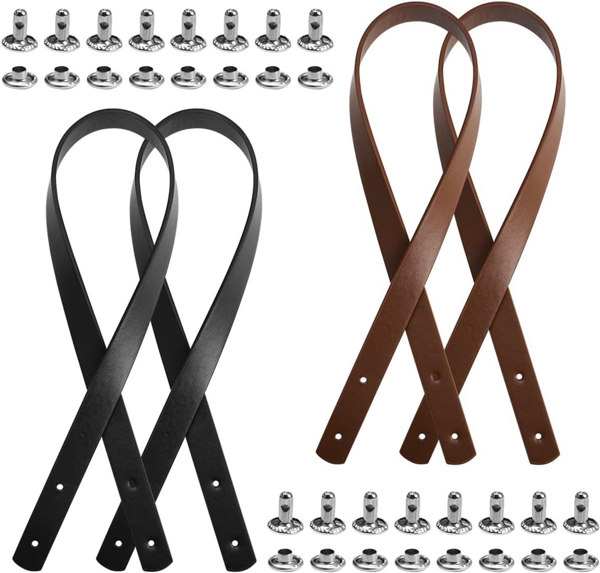 Duurzame Leren Tas Handvatten met Ribbels, Interchangeable PU Handvatten voor DIY Handtassen, Geschikt voor Haak Tassen, Lengte 60 cm, Breedte 2 cm, Perfect voor Creatieve Projecten