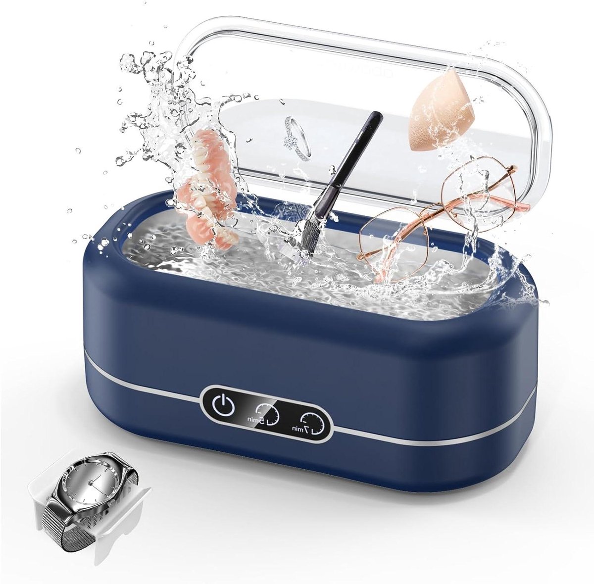 Ultrasone Reiniger - Schoonmaakapparaat - Sieraden en Brillen - 48kHz Hoge Frequentie - 350 ml - Blauw
