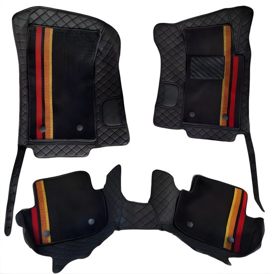 Auto Vloermatten – Voor auto’s / universeel gebruik – Interieur accessoires / PU-leer tapijt – Zwart