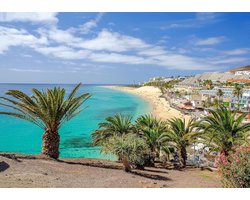 Poster Strand Morro Jable - Canarische Eilanden Print - Wanddecoratie - Randloos Glanzend Papier - 50 x 30 cm