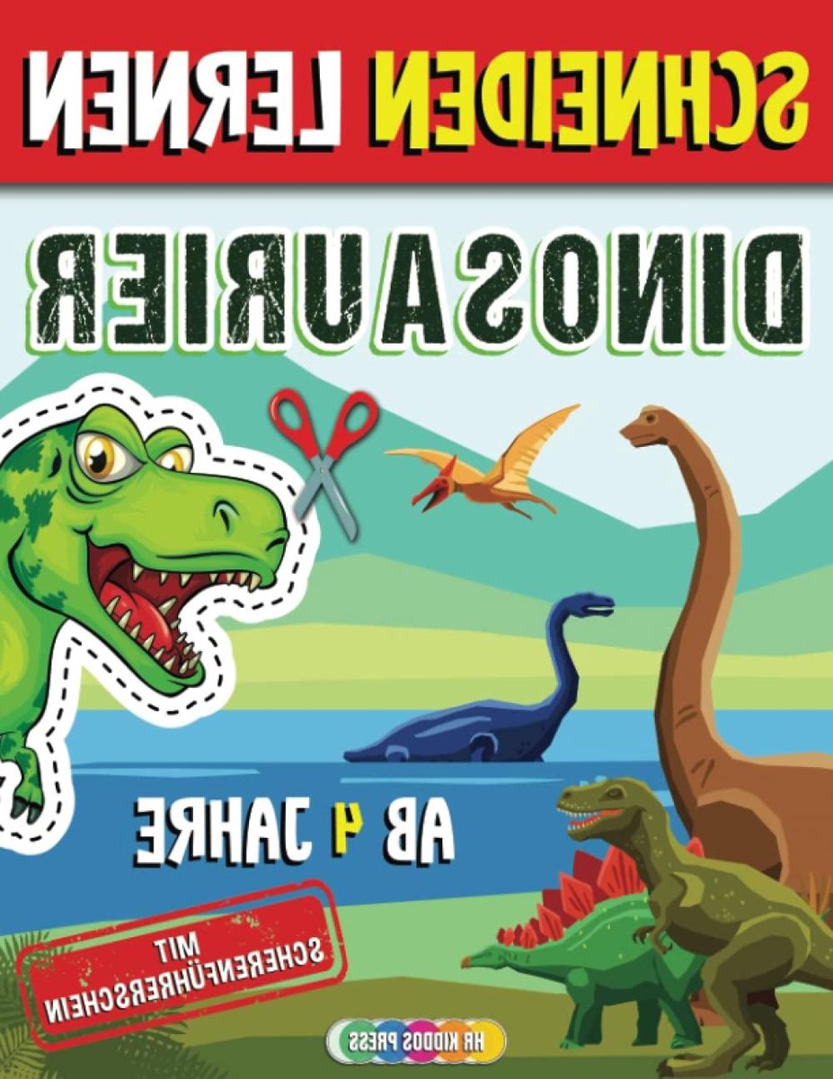Dino Uitsnijboek - Kinderen Leren Knippen - Fijne Motoriek Oefenen - Inclusief Scherenführerschein - A4 Formaat - Multicolor