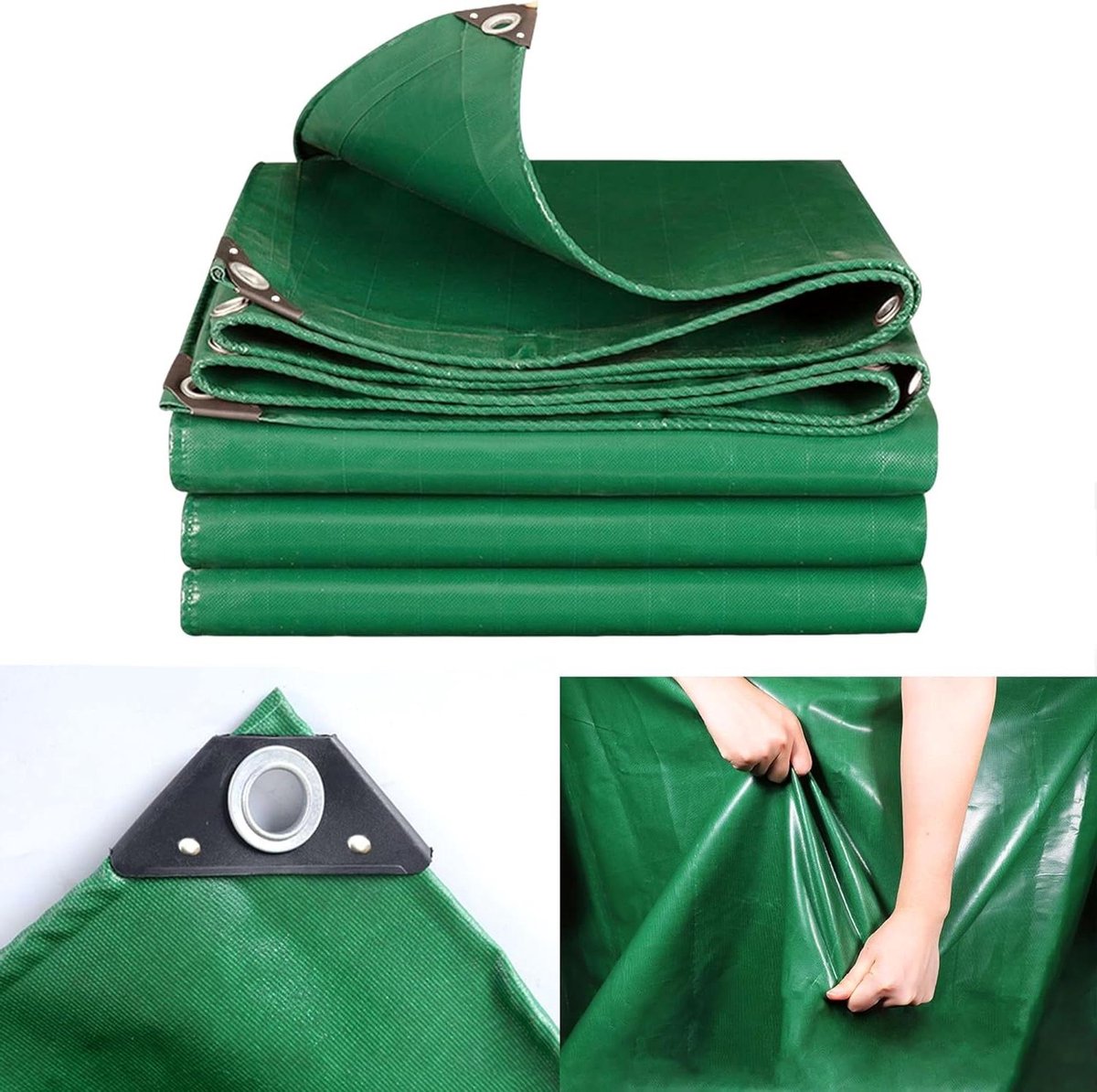Versterkt Zeildoek - Waterdicht Blad - Tuin Beschermen - 99% UV Blok - 0.5x39.5 m - Groen