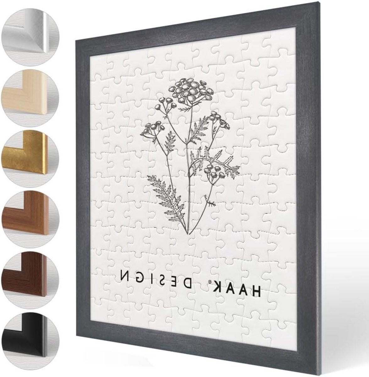 Puzzellijst Klassiek - Fotolijst Frame - Puzzels Inlijsten - 35mm Brede Lijst - 60 X 80 cm - Antraciet Staal