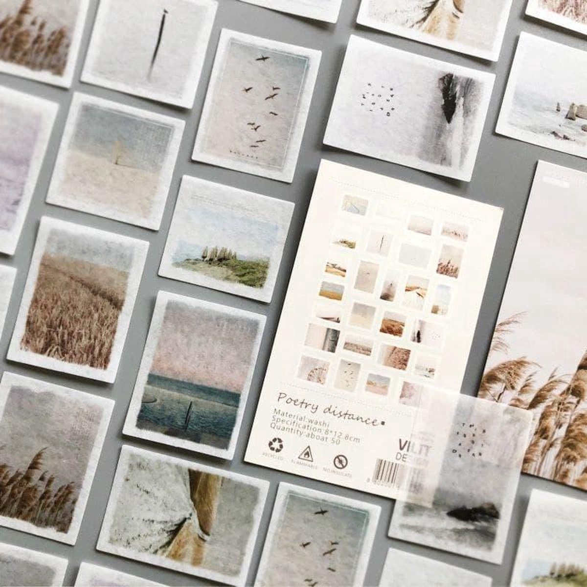 Finnacle - Vintage unieke stijl - decoratieve, washi en bullet journal stickers - Sfeer , strandwandeling en meer!