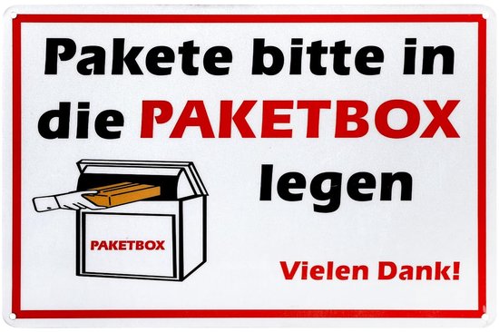 Foto: Allecto pakketbox bord pakketten in de pakketbox leggen uv bescherming 20 x 30 cm aluminium sticker ideaal voor pakketbezorging duide 