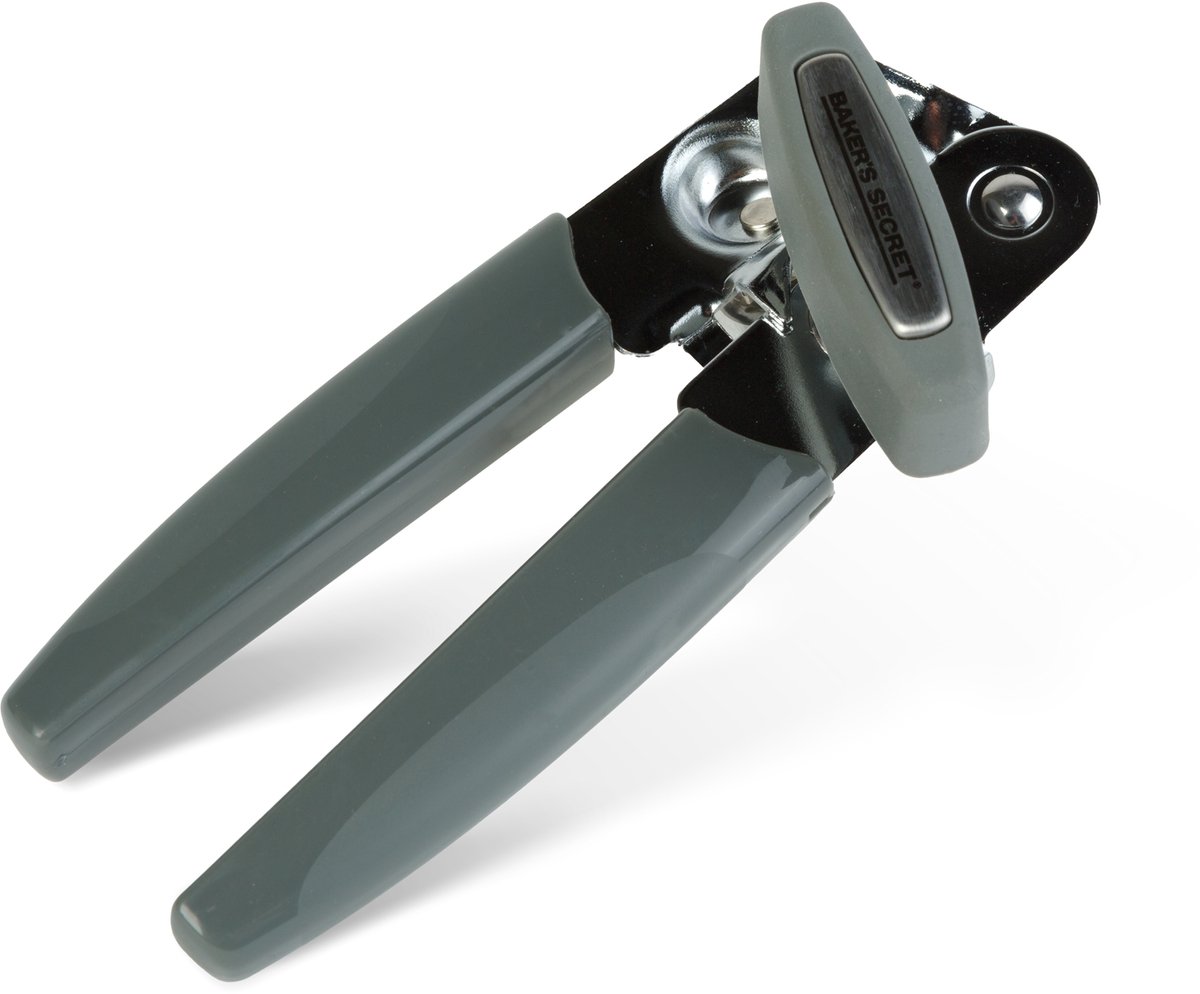 Baker's Secret Blikopener RVS - Handmatige Can Opener Met Ergonomische Grip - Roestvrijstalen Blikopener Voor Keuken - Sterke Pot en Blik Opener 18,6 cm [BS40025]