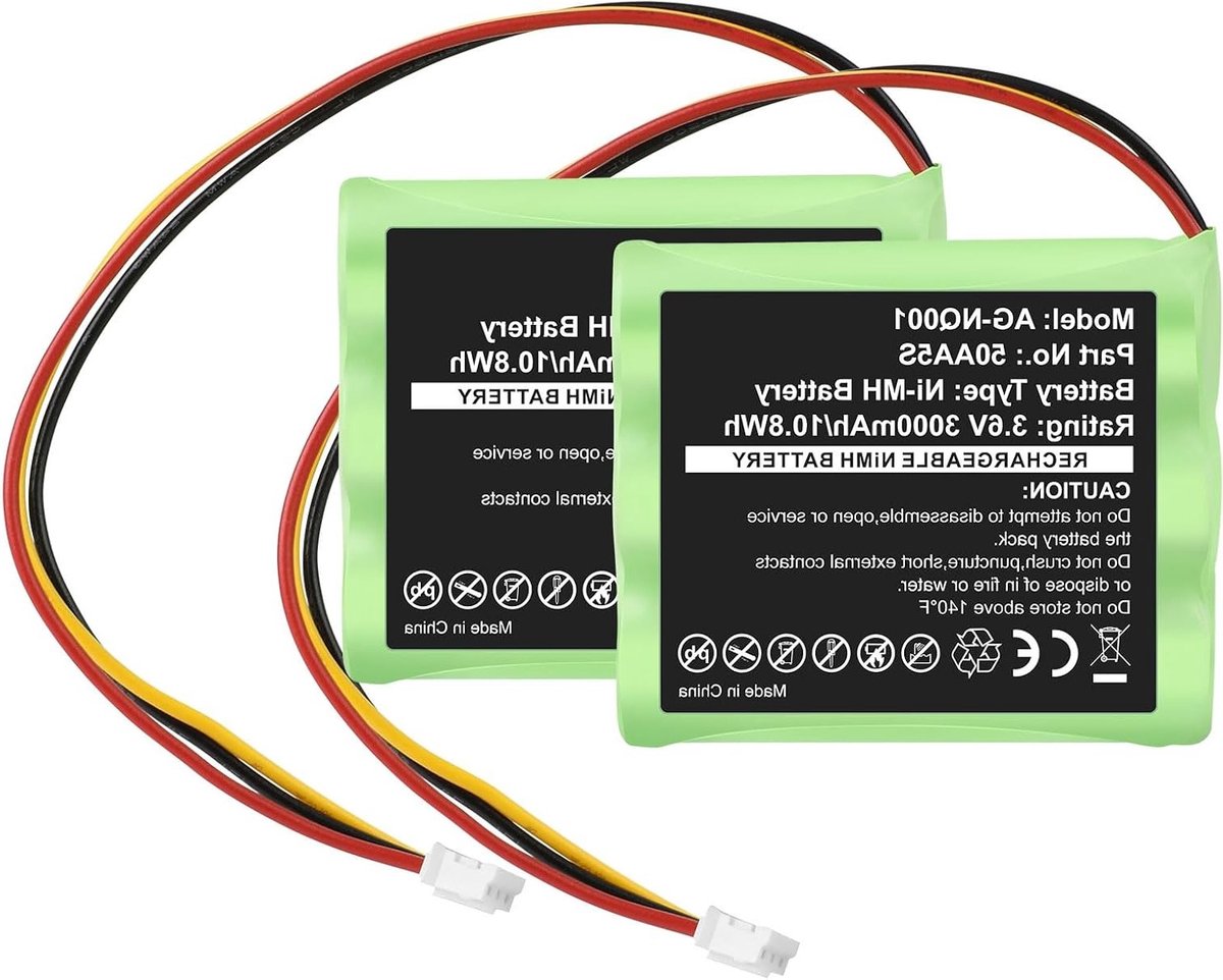 Pack van 2 oplaadbare 3000 mAh batterijen voor Toniebox - Vervangingsbatterij voor muziekdoos, NiMH 3.6 V, lange levensduur