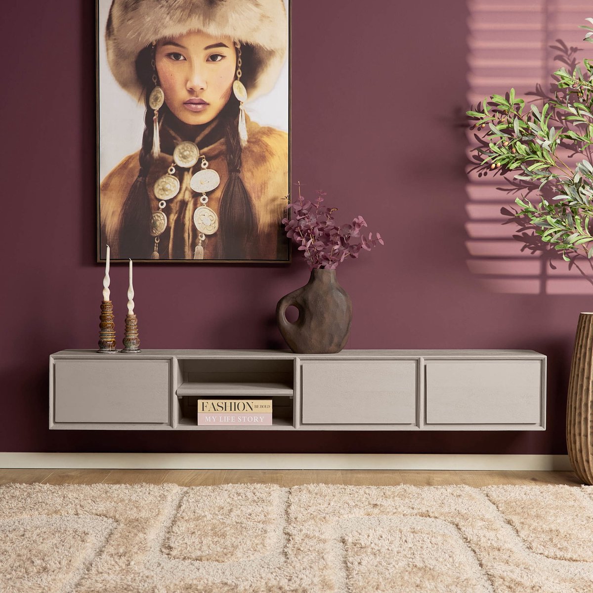 Starfurn Tv meubel Ambiance - Taupe - 35x200x30 cm