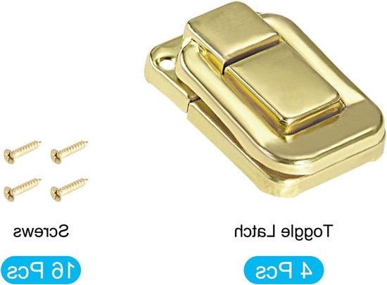Tilt Lever Clasp 38mm x 25mm - 4 Stuks IJzeren Reel Locks voor Kasten, Dozen en Cases in Gouden Kleur — afbeelding 4