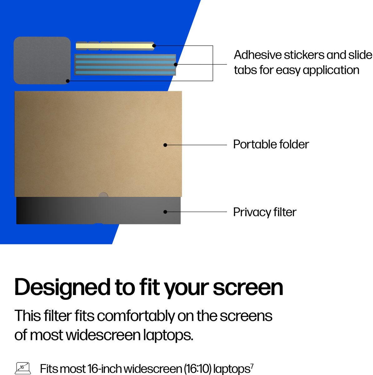 HP 16-inch Widescreen Laptop Privacy Filter