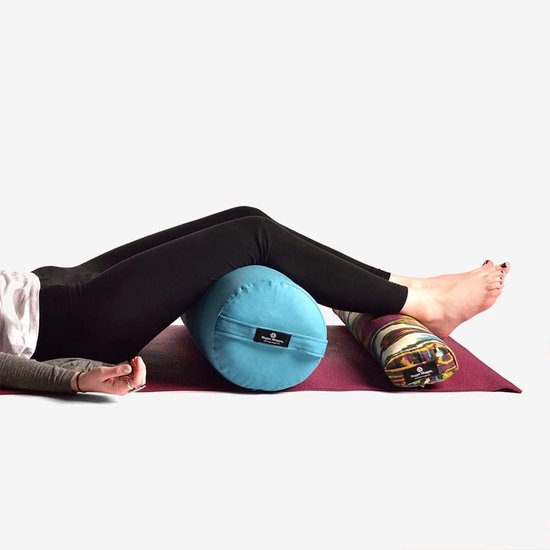 Yoga Bolster - Ondersteuningskussen - Herstellende Yoga - Handgemaakt in VS - 68.58 x 22.86 cm - Blauw — afbeelding 2