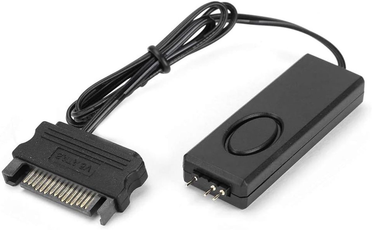 RF Afstandsbediening en Handmatige Besturing SATA Pin LED Controller voor Ventilatoren, Verlichting en Panelen voor 5V ARGB Apparatuur (Zwart)