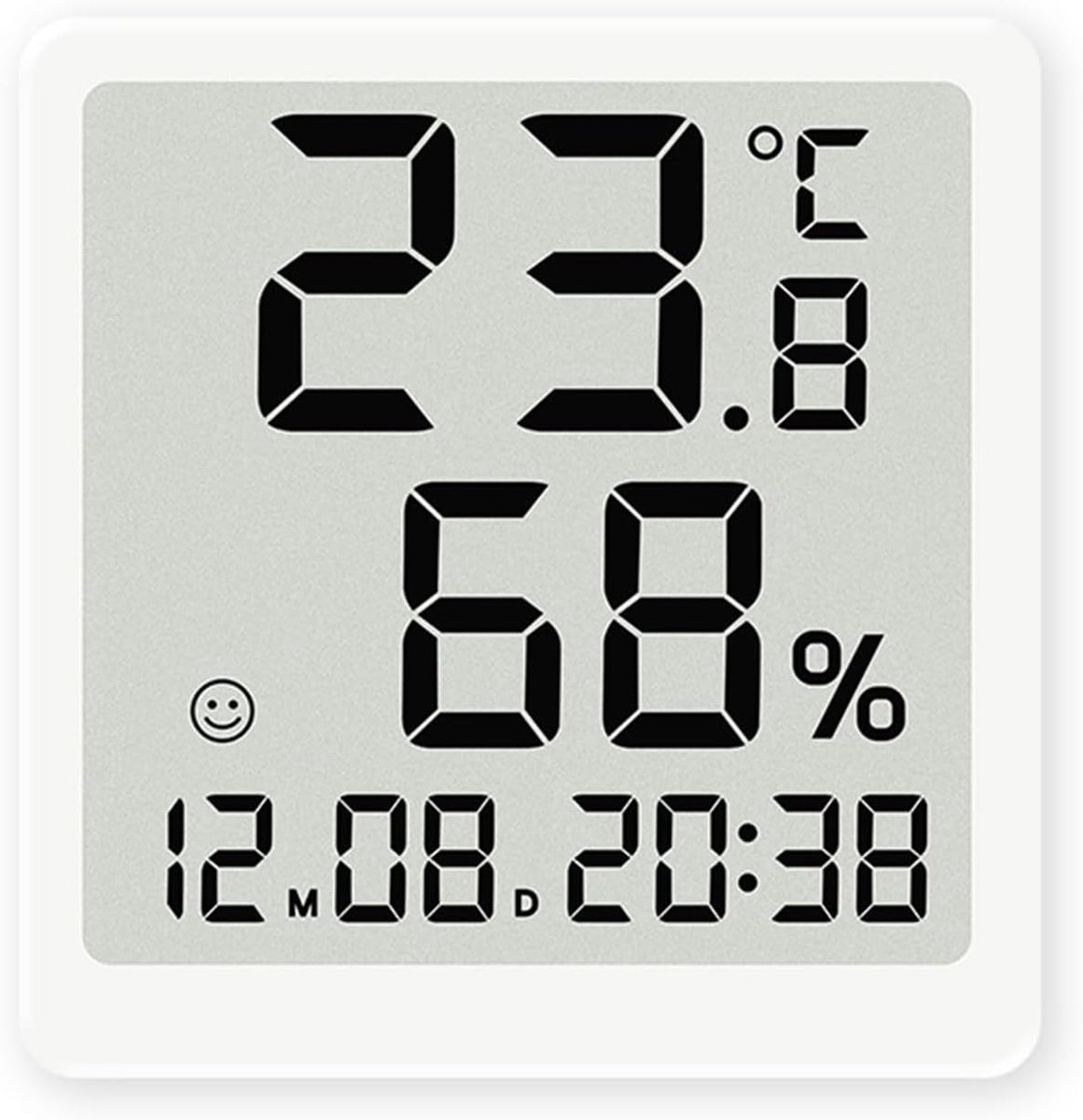 carmdering - Digitale Wekker - Digitale Klok - Thermohygrometer - Magnetisch Ontwerp - LCD Scherm - ABS Kunststof - 12/24 Uur Schakelaar - Ideaal Voor Thuis - 1 Stuk- wit