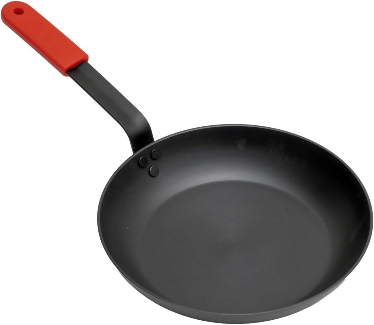 Koekenpan Koolstofstaal - Braadpan Zwart - Snel Aanbraden - Voorgebrand Oppervlak - 28 cm - Zwart