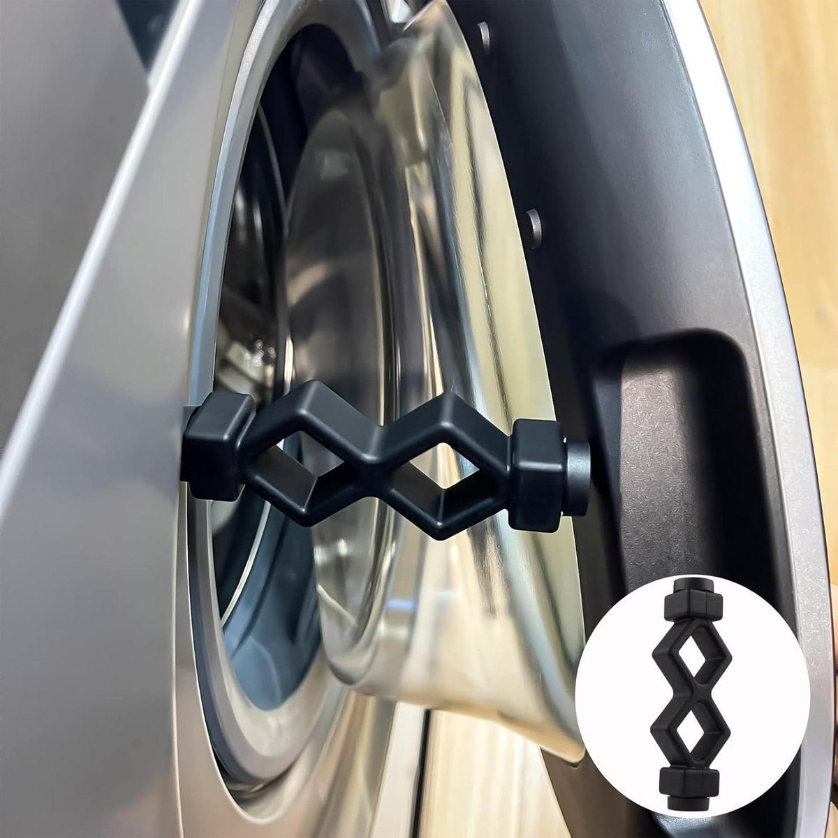 Wasmachine Deur Prop - Deurhouder Wasdroger - Voorkom Geurtjes - Magnetische Bevestiging - 10.16 cm - Zwart