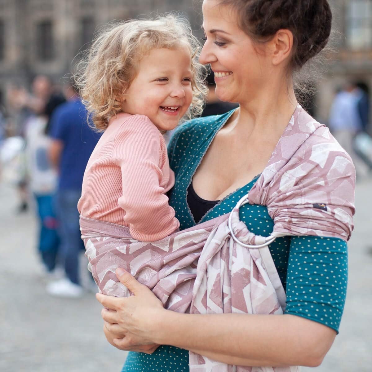 Ring Sling Draagdoek - Babydraagdoek Ringsling - Baby Dragen - Diagonaal Elastisch - Vanaf Geboorte - Roze – foto 3