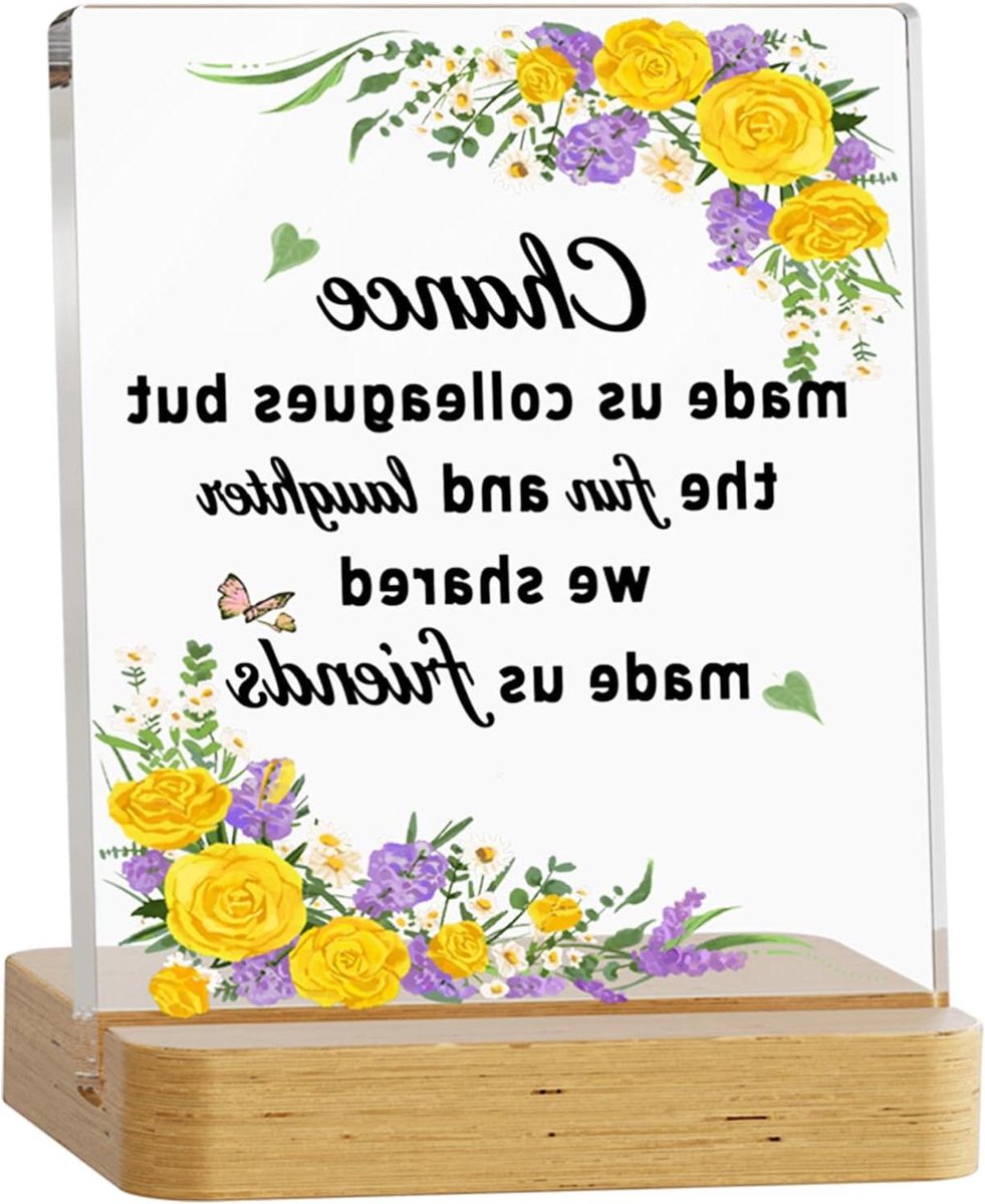Cadeau voor Collega - Af factuur decoratie - Waardering Tonen - Acryl met Houten Basis - 153 x 105 cm