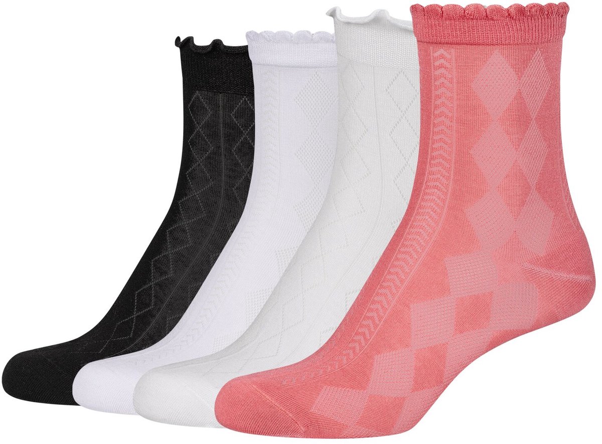 camano damessokken, enkelsokken voor dames, ca-soft sokken, zachte sokken, drukvrije sokken, sokken zonder elastiek, comfortabele sokken, verstevigde hiel en teen, 4-pack sokken.