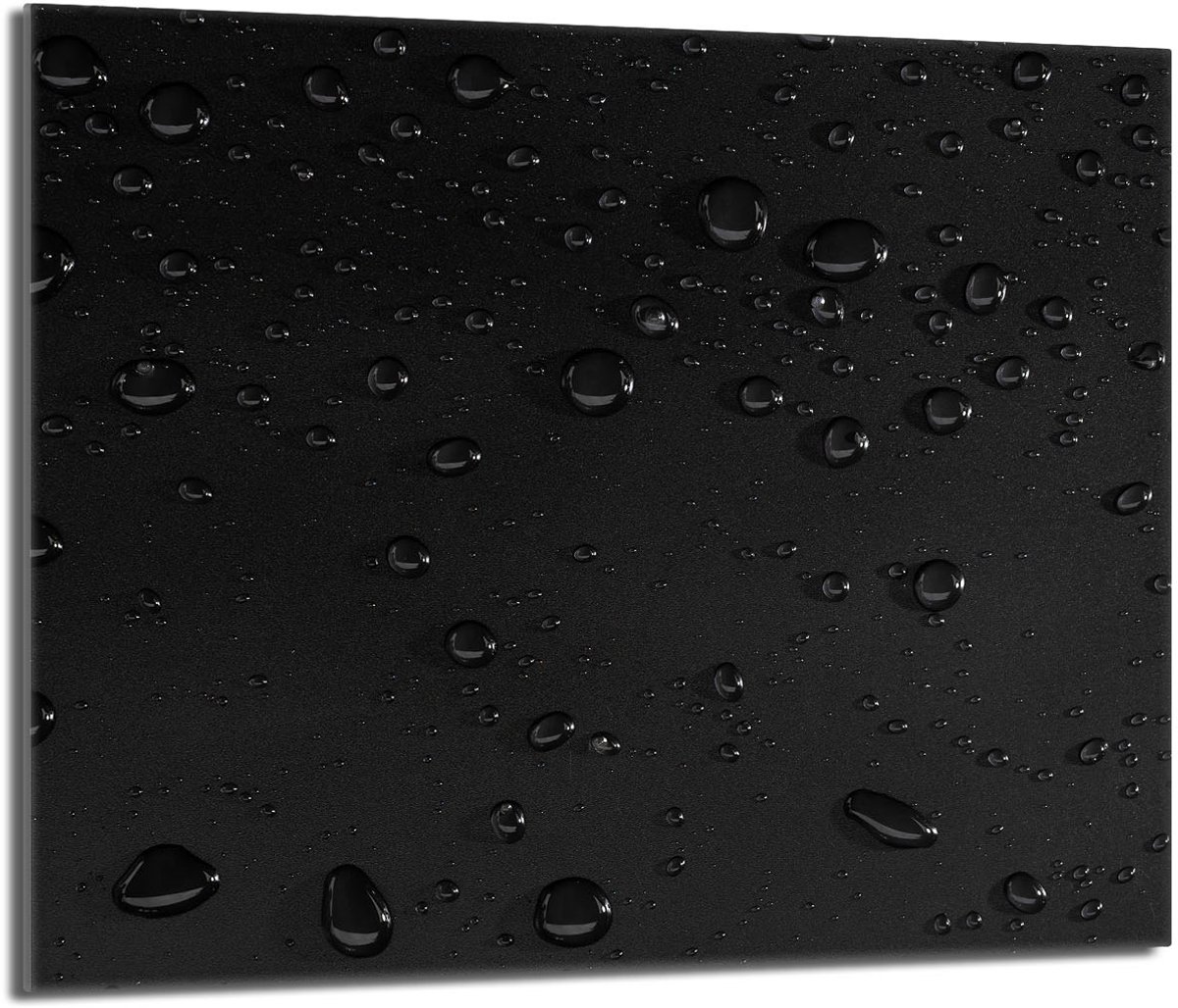 TMK ArtDeko Krople - Beschermplaat Glas - 60x52 cm - Universeel - Veilig en Hygiënisch