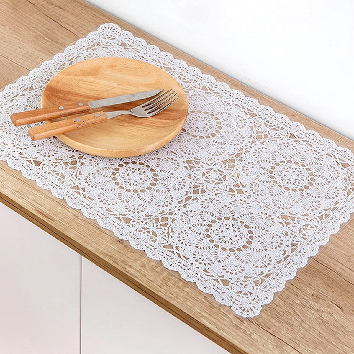 Placemat Set - Tafelkleed Onderleggers - Tafel Decoratie - Waterproof PVC - 45x30cm - Wit