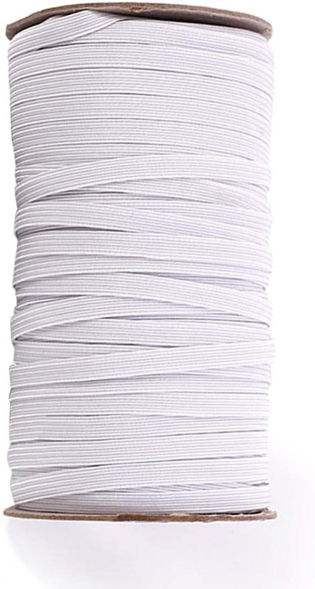 Elastische Band - Rol elastiek - Kleding Maken - Plat Elastiek - 30 meter - Wit