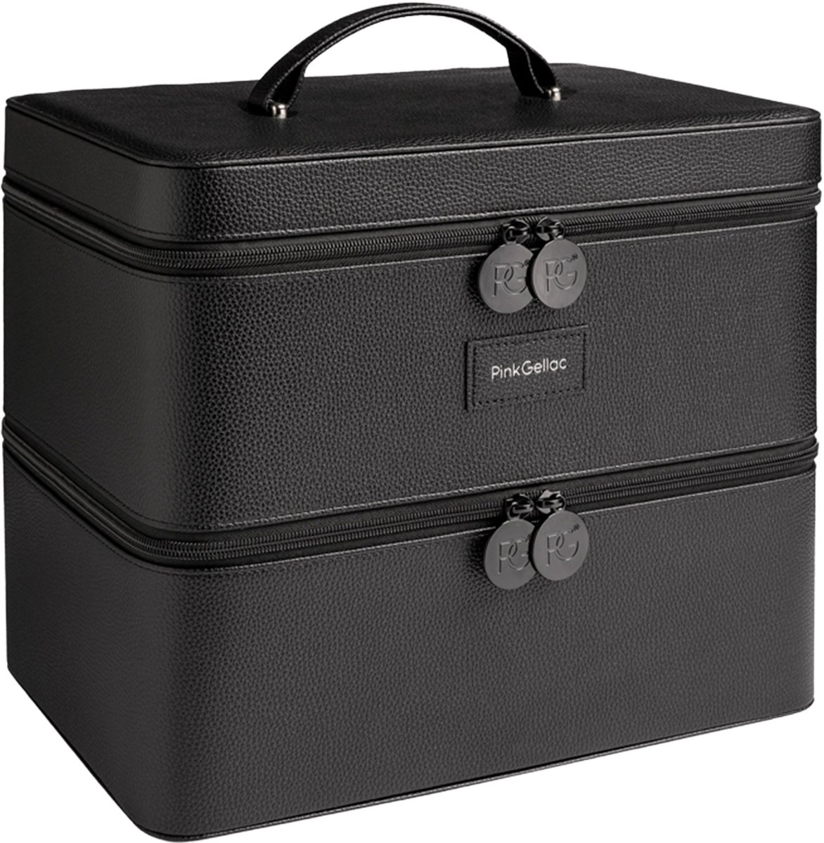 Pink Gellac Opbergdoos â€“ Storage Case Gellak â€“ Opbergdoos voor Gel Nagellak Geschikt voor LED Nagellamp, 40 Gellak Flessen; Cleaner, Remover & Accessoires â€“ Gemaakt van PU-Leer en Fluweel â€“ 35x23x30 cm