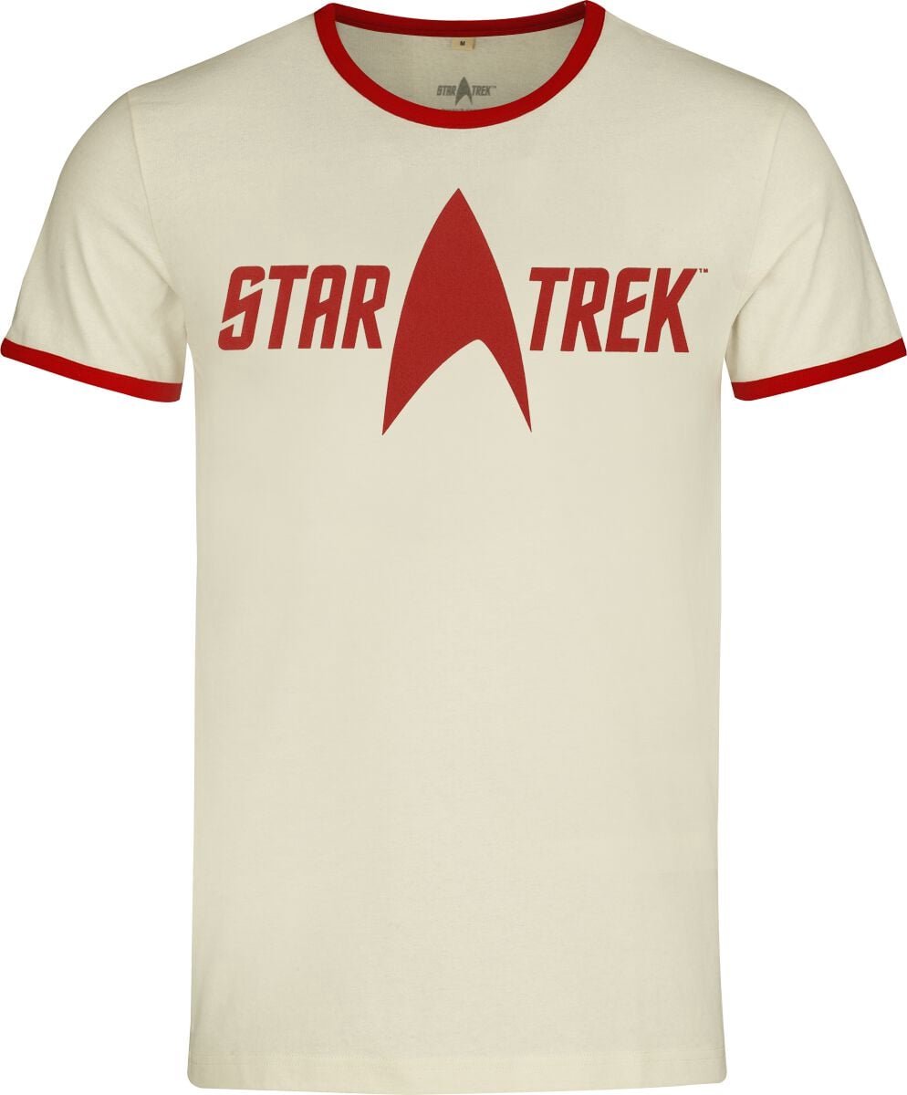 Star Trek Logo - Ringer Shirt Heren T-shirt - gebroken wit - XL